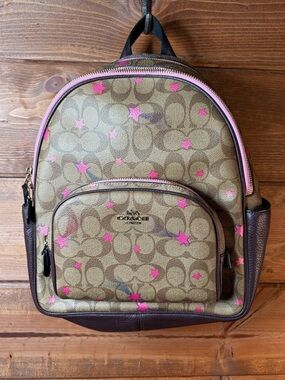Coach Court Backpack Disco Star Limited 2021 Print Signature Canvas C7242 💕